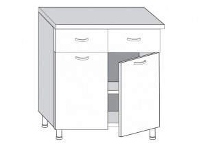 2.80.22 Шкаф-стол на 800мм с 2-я ящиками и 2-мя дверцами в Лянторе - lyantor.magazinmebel.ru | фото