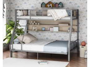 Двухъярусная кровать Гранада-1П 140 Серая в Лянторе - lyantor.magazinmebel.ru | фото - изображение 1