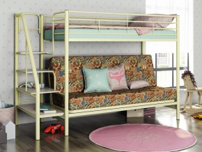Двухъярусная кровать с диваном Мадлен 3 Слоновая кость-марки в Лянторе - lyantor.magazinmebel.ru | фото