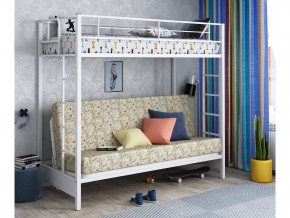 Двухъярусная кровать с диваном Мадлен белая-пифагор в Лянторе - lyantor.magazinmebel.ru | фото - изображение 1