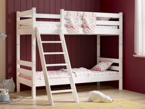 Двухъярусная кровать Соня вариант 10 с наклонной лестницей белая в Лянторе - lyantor.magazinmebel.ru | фото