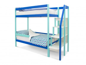 Двухъярусная кровать Svogen с бортиком мятно-синий в Лянторе - lyantor.magazinmebel.ru | фото - изображение 1