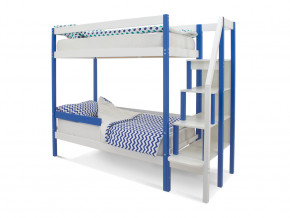 Двухъярусная кровать Svogen с бортиком синий-белый в Лянторе - lyantor.magazinmebel.ru | фото