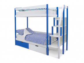 Двухъярусная кровать Svogen с ящиками сине-белый в Лянторе - lyantor.magazinmebel.ru | фото