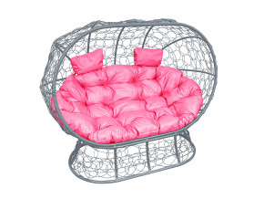 Кокон Лежебока на подставке с ротангом розовая подушка в Лянторе - lyantor.magazinmebel.ru | фото