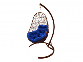 Кокон Овал с ротангом синяя подушка в Лянторе - lyantor.magazinmebel.ru | фото - изображение 1