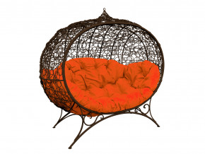 Кокон Улей на ножках с ротангом оранжевая подушка в Лянторе - lyantor.magazinmebel.ru | фото - изображение 1