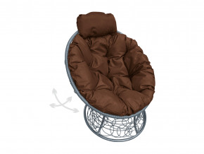 Кресло Папасан мини пружинка с ротангом коричневая подушка в Лянторе - lyantor.magazinmebel.ru | фото