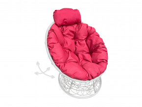 Кресло Папасан мини пружинка с ротангом красная подушка в Лянторе - lyantor.magazinmebel.ru | фото