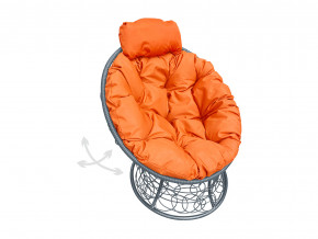 Кресло Папасан мини пружинка с ротангом оранжевая подушка в Лянторе - lyantor.magazinmebel.ru | фото