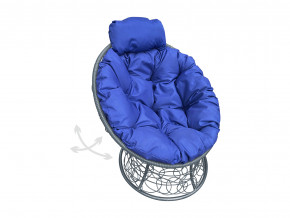 Кресло Папасан мини пружинка с ротангом синяя подушка в Лянторе - lyantor.magazinmebel.ru | фото