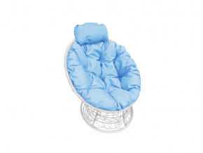 Кресло Папасан мини с ротангом голубая подушка в Лянторе - lyantor.magazinmebel.ru | фото