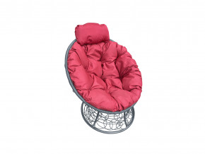 Кресло Папасан мини с ротангом красная подушка в Лянторе - lyantor.magazinmebel.ru | фото
