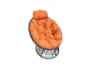 Кресло Папасан мини с ротангом оранжевая подушка в Лянторе - lyantor.magazinmebel.ru | фото