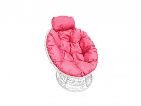 Кресло Папасан мини с ротангом розовая подушка в Лянторе - lyantor.magazinmebel.ru | фото