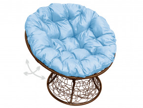 Кресло Папасан пружинка с ротангом голубая подушка в Лянторе - lyantor.magazinmebel.ru | фото