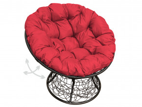 Кресло Папасан пружинка с ротангом красная подушка в Лянторе - lyantor.magazinmebel.ru | фото