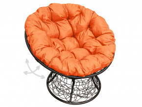 Кресло Папасан пружинка с ротангом оранжевая подушка в Лянторе - lyantor.magazinmebel.ru | фото