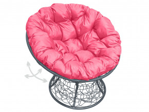 Кресло Папасан пружинка с ротангом розовая подушка в Лянторе - lyantor.magazinmebel.ru | фото