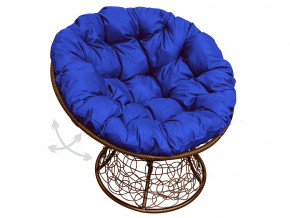 Кресло Папасан пружинка с ротангом синяя подушка в Лянторе - lyantor.magazinmebel.ru | фото
