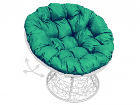 Кресло Папасан пружинка с ротангом зелёная подушка в Лянторе - lyantor.magazinmebel.ru | фото - изображение 1