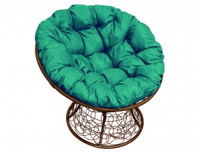 Кресло Папасан с ротангом зелёная подушка в Лянторе - lyantor.magazinmebel.ru | фото - изображение 1