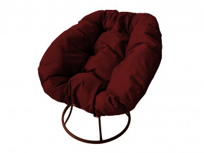 Кресло Пончик без ротанга бордовая подушка в Лянторе - lyantor.magazinmebel.ru | фото