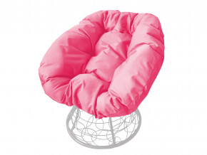 Кресло Пончик с ротангом розовая подушка в Лянторе - lyantor.magazinmebel.ru | фото