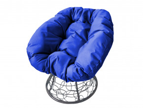 Кресло Пончик с ротангом синяя подушка в Лянторе - lyantor.magazinmebel.ru | фото