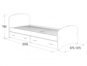 Кровать-6 одинарная с 2-мя ящиками 800*2000 млечный дуб в Лянторе - lyantor.magazinmebel.ru | фото - изображение 2