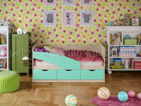 Кровать Бабочки 1600 Бирюза матовая в Лянторе - lyantor.magazinmebel.ru | фото