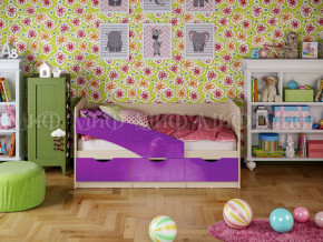 Кровать Бабочки 1600 Фиолетовый металлик в Лянторе - lyantor.magazinmebel.ru | фото