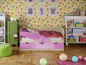 Кровать Бабочки 1600 Сиреневый металлик в Лянторе - lyantor.magazinmebel.ru | фото - изображение 1