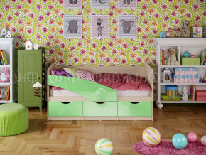 Кровать Бабочки 1800 Салатовый металлик в Лянторе - lyantor.magazinmebel.ru | фото