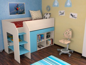 Кровать чердак Теремок 2 Голубой в Лянторе - lyantor.magazinmebel.ru | фото