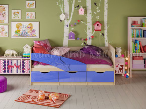 Кровать Дельфин 1600 Синий металлик в Лянторе - lyantor.magazinmebel.ru | фото - изображение 1