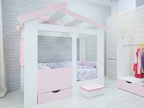 Кровать детская Теремок без ящика розовая в Лянторе - lyantor.magazinmebel.ru | фото - изображение 2