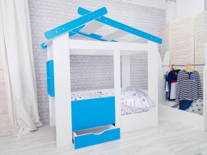 Кровать детская Теремок с ящиком лазурь в Лянторе - lyantor.magazinmebel.ru | фото - изображение 1