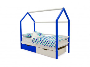 Кровать-домик Svogen с ящиками сине-белый в Лянторе - lyantor.magazinmebel.ru | фото