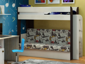 Кровать двухъярусная Карамель 75 венге ткань биг бен в Лянторе - lyantor.magazinmebel.ru | фото - изображение 1
