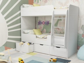 Кровать двухъярусная Малыш двойняшка белый в Лянторе - lyantor.magazinmebel.ru | фото - изображение 1