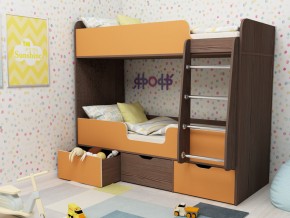 Кровать двухъярусная Малыш двойняшка бодега-оранжевый в Лянторе - lyantor.magazinmebel.ru | фото