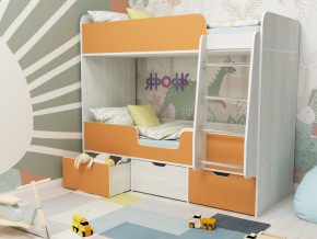 Кровать двухъярусная Малыш двойняшка винтерберг-оранжевый в Лянторе - lyantor.magazinmebel.ru | фото