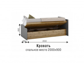 Кровать Харви белый/вотан в Лянторе - lyantor.magazinmebel.ru | фото - изображение 3