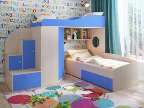 Кровать Кадет 2 Дуб молочный-голубой в Лянторе - lyantor.magazinmebel.ru | фото