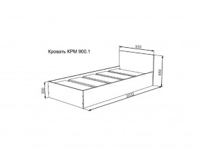 Кровать Мори КРМ 900.1 графит в Лянторе - lyantor.magazinmebel.ru | фото - изображение 2