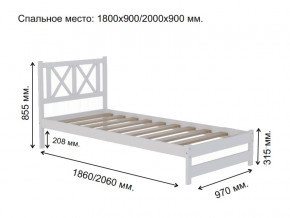 Кровать односпальная Аист-7 Классика белый 1800х900 мм в Лянторе - lyantor.magazinmebel.ru | фото - изображение 2