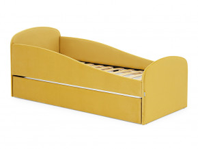Кровать с ящиком Letmo горчичный (велюр) в Лянторе - lyantor.magazinmebel.ru | фото