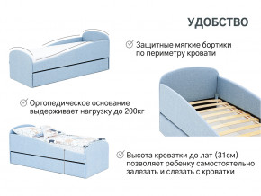 Кровать с ящиком Letmo небесный (рогожка) в Лянторе - lyantor.magazinmebel.ru | фото - изображение 14