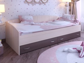 Кровать с выкатными ящиками Дуб молочный-Бодего в Лянторе - lyantor.magazinmebel.ru | фото